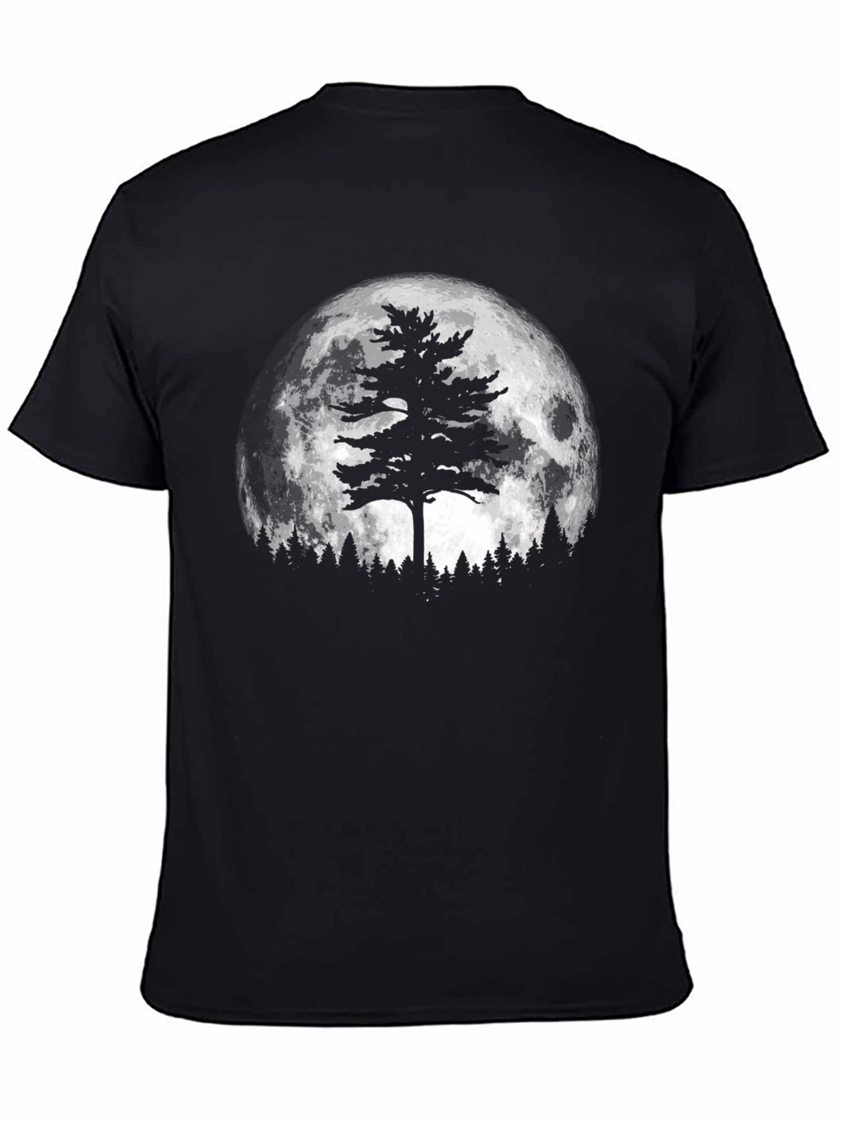 Moonlit Tree Graphic Tee - Black