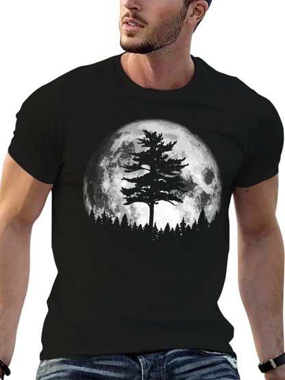 Moonlit Tree Graphic Tee - Black