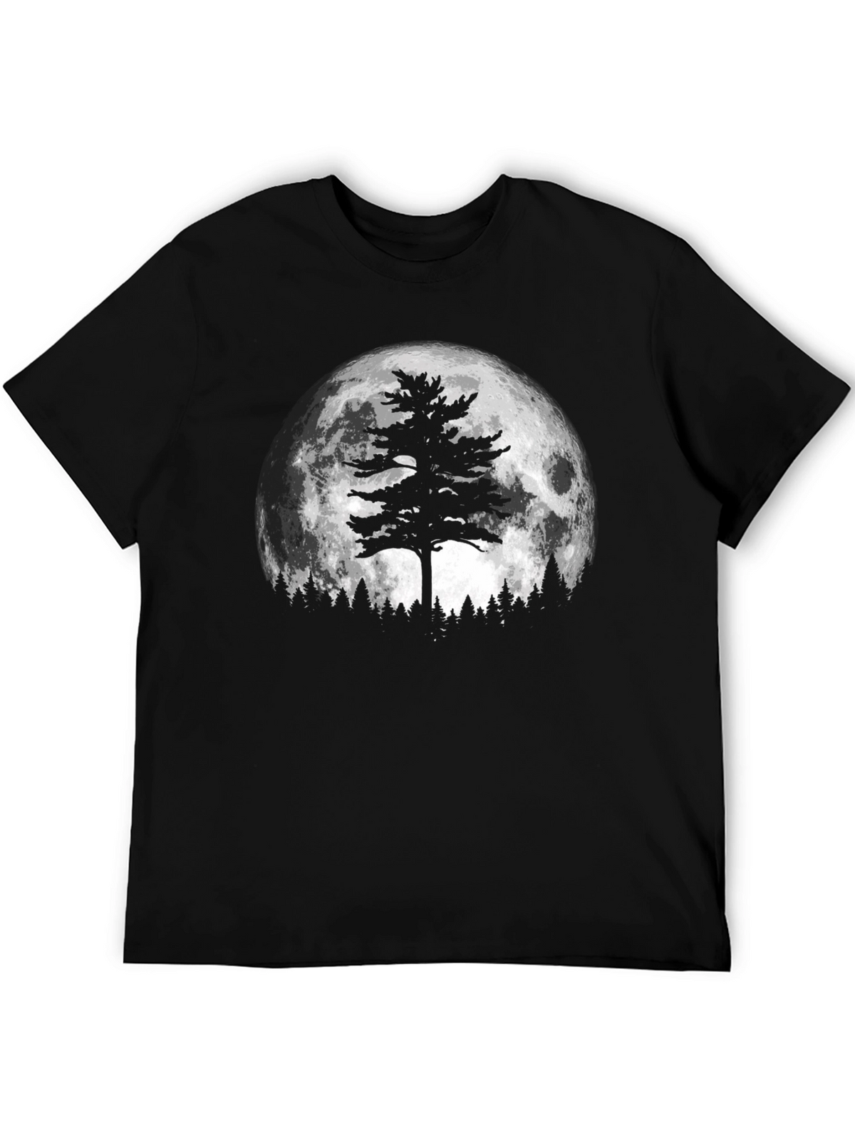 Moonlit Tree Graphic Tee - Black