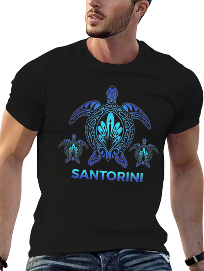 Santorini Turtle Graphic T-Shirt