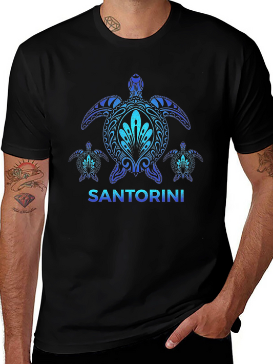 Santorini Turtle Graphic T-Shirt