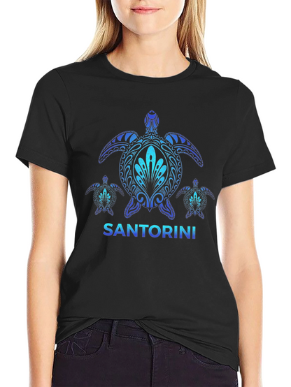Santorini Turtle Graphic T-Shirt