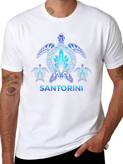 Santorini Turtle Graphic T-Shirt