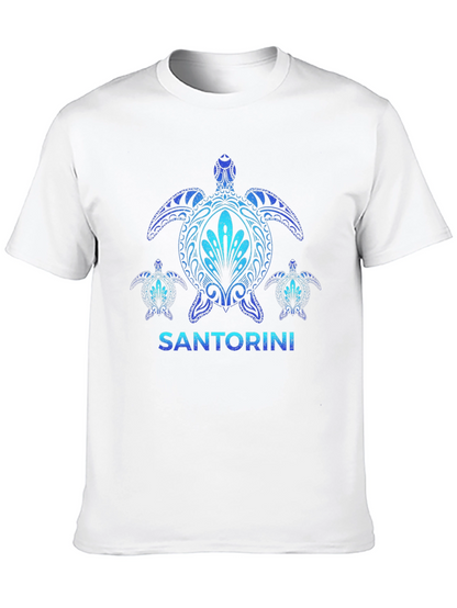 Santorini Turtle Graphic T-Shirt