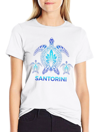 Santorini Turtle Graphic T-Shirt