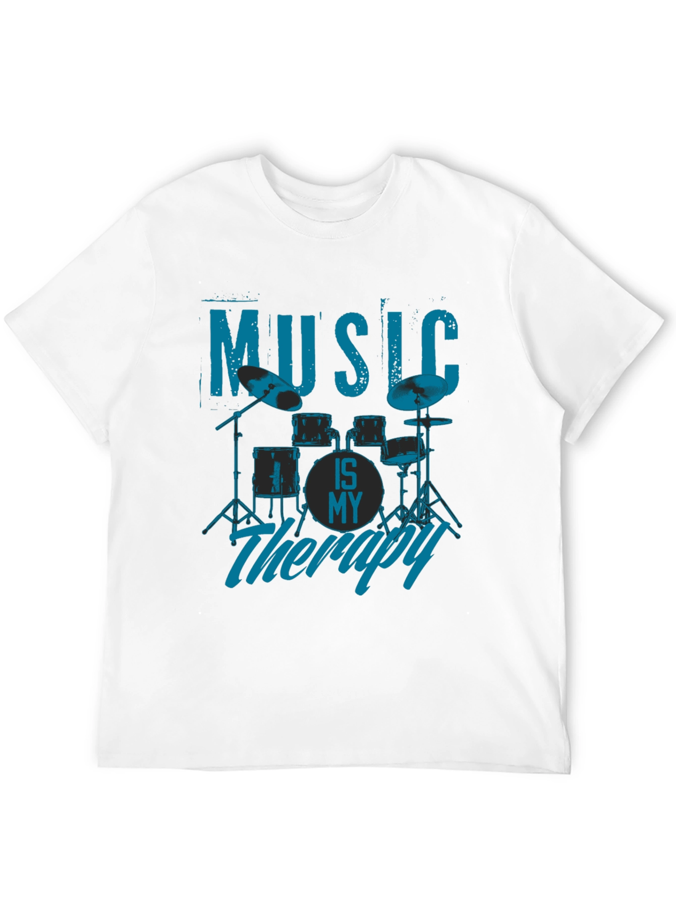 Music is My Therapy T-Shirt - Drum Kit Design