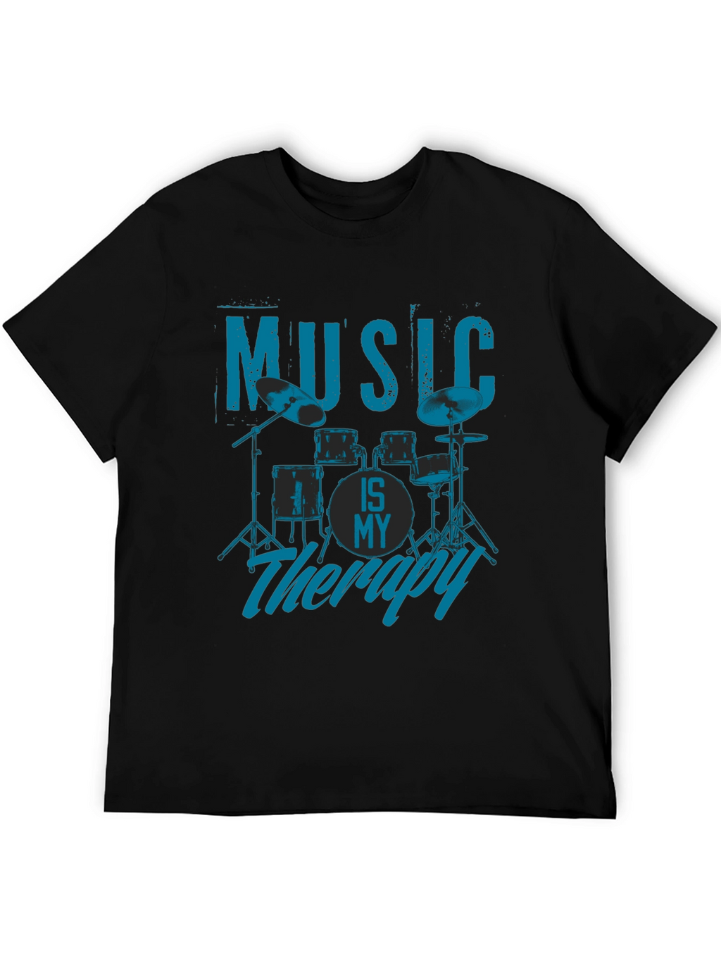 Music is My Therapy T-Shirt - Drum Kit Design