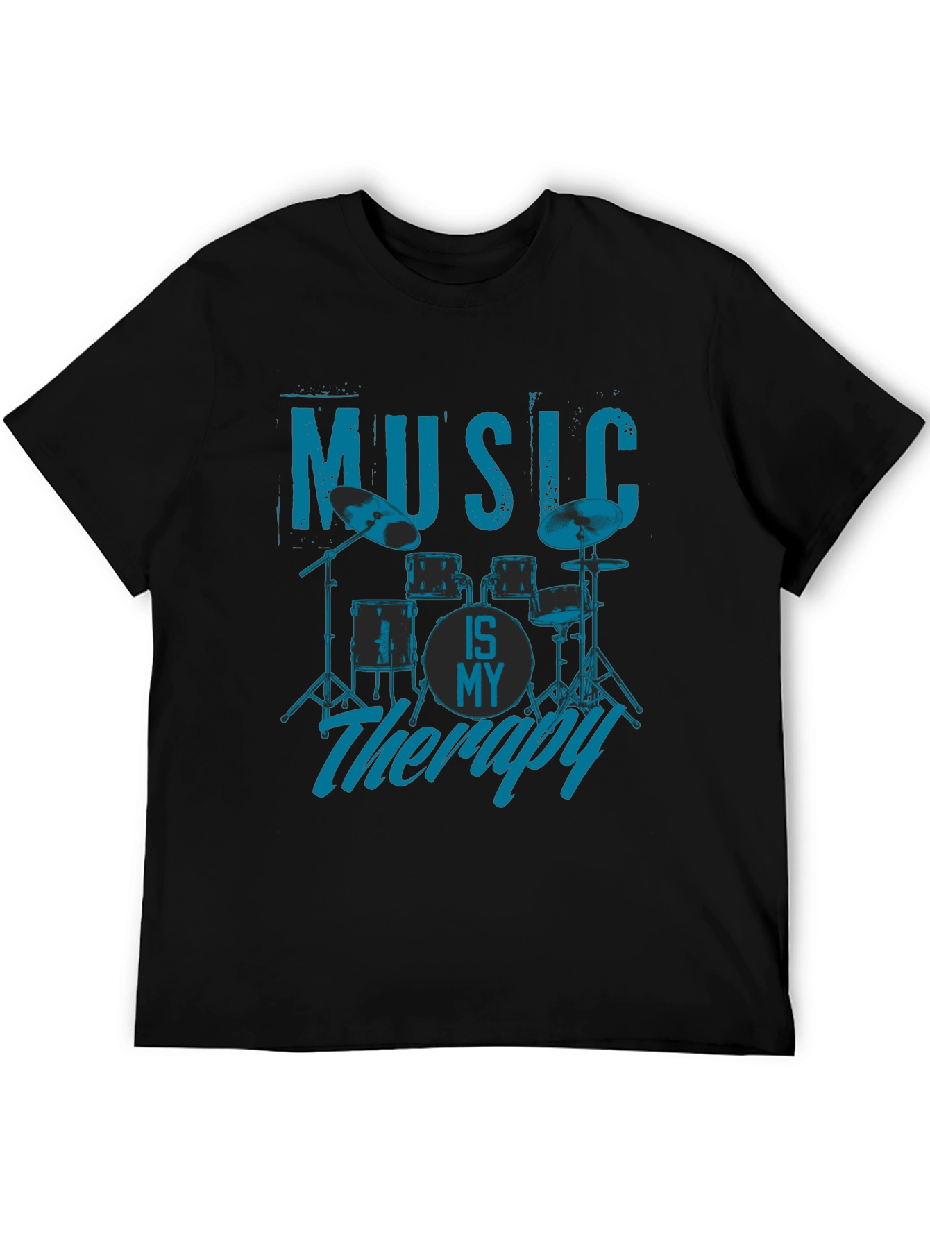 Music is My Therapy T-Shirt - Drum Kit Design