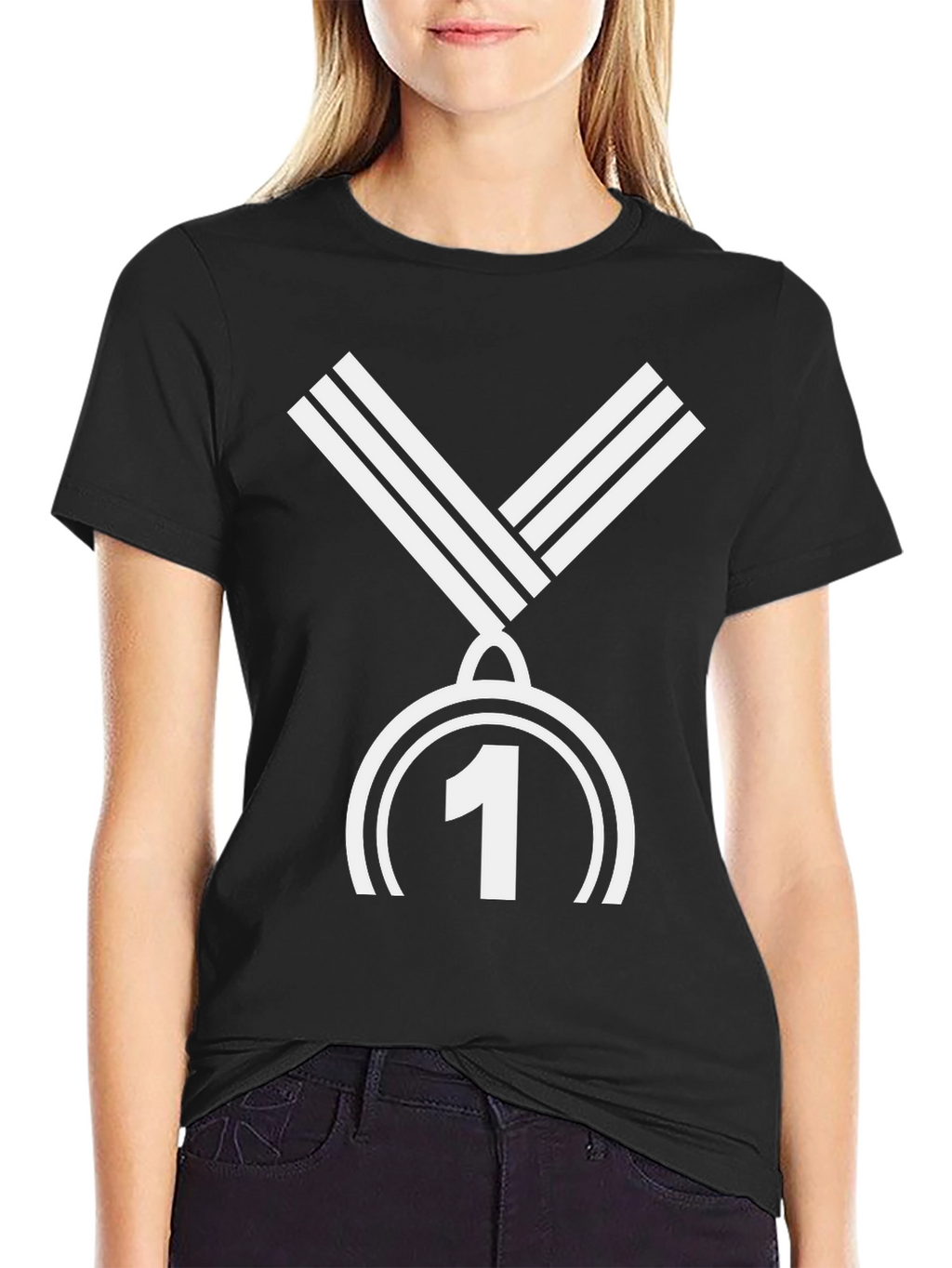 Winner Tee - Number One Medal Black T-Shirt