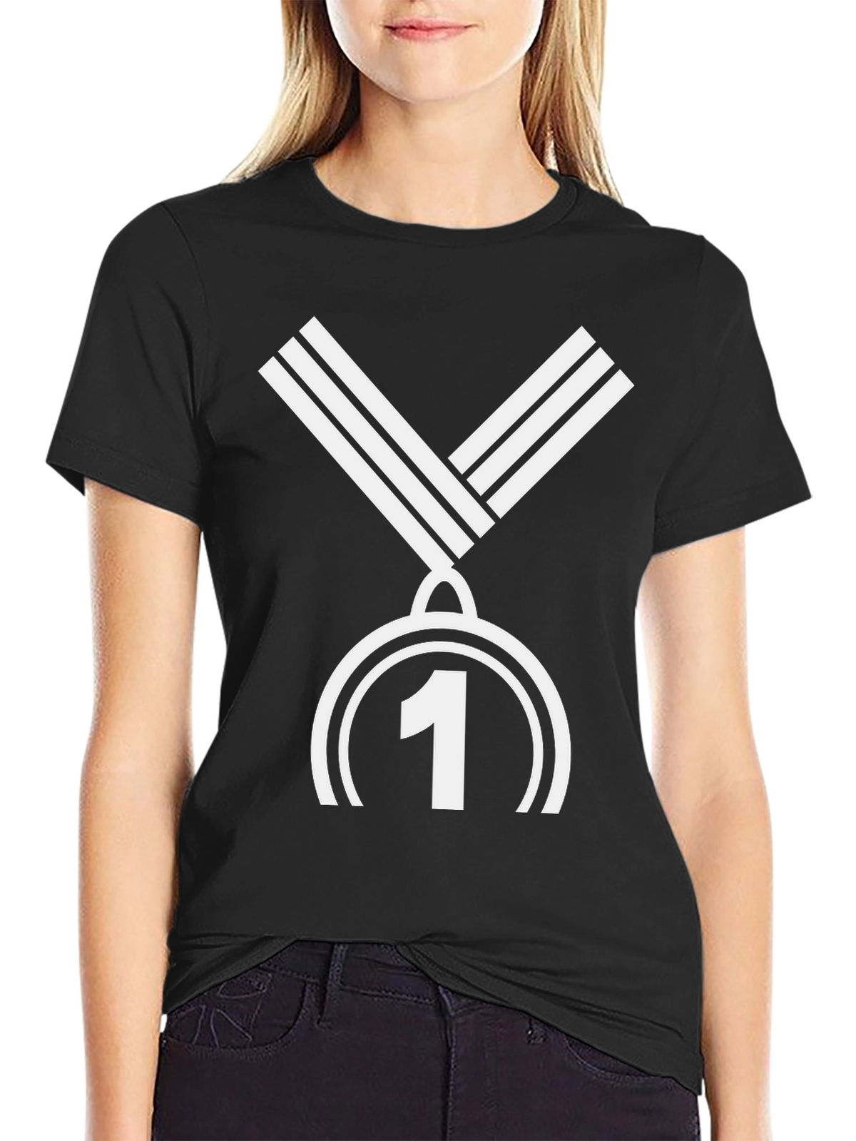 Winner Tee - Number One Medal Black T-Shirt