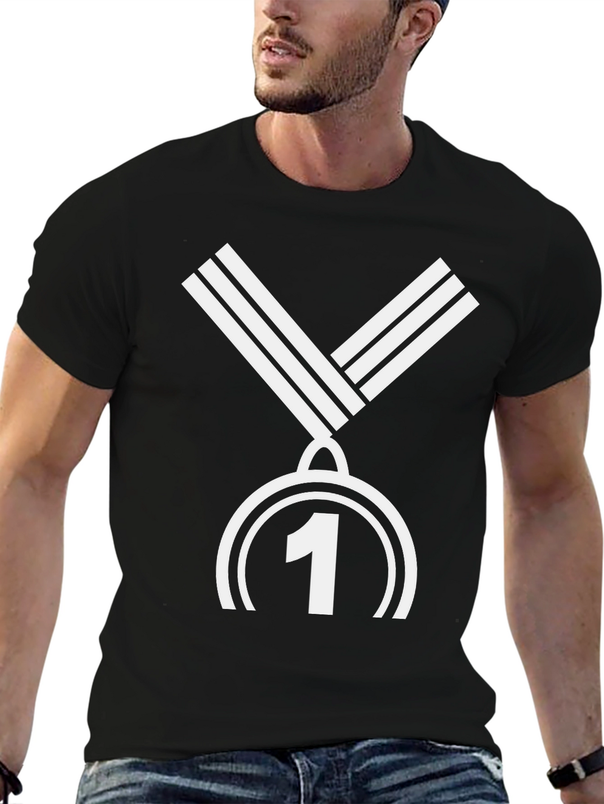Winner Tee - Number One Medal Black T-Shirt