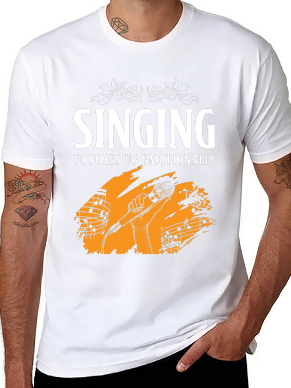Singing Touches Us Emotionally Black T-Shirt