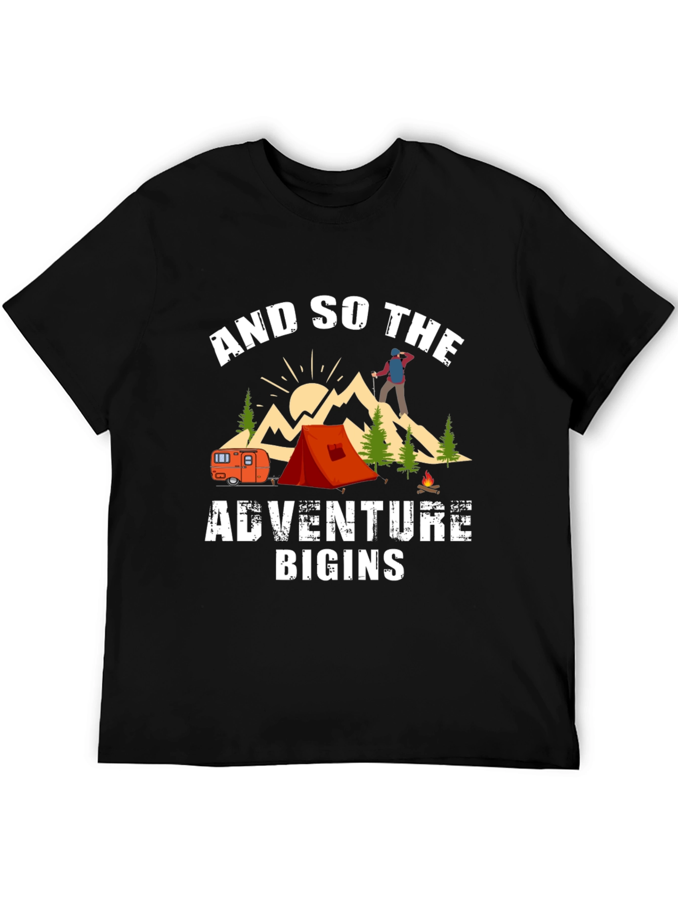 Adventure Begins Camping T-Shirt