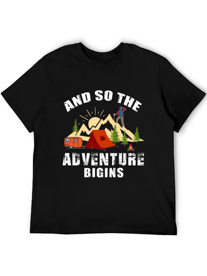 Adventure Begins Camping T-Shirt