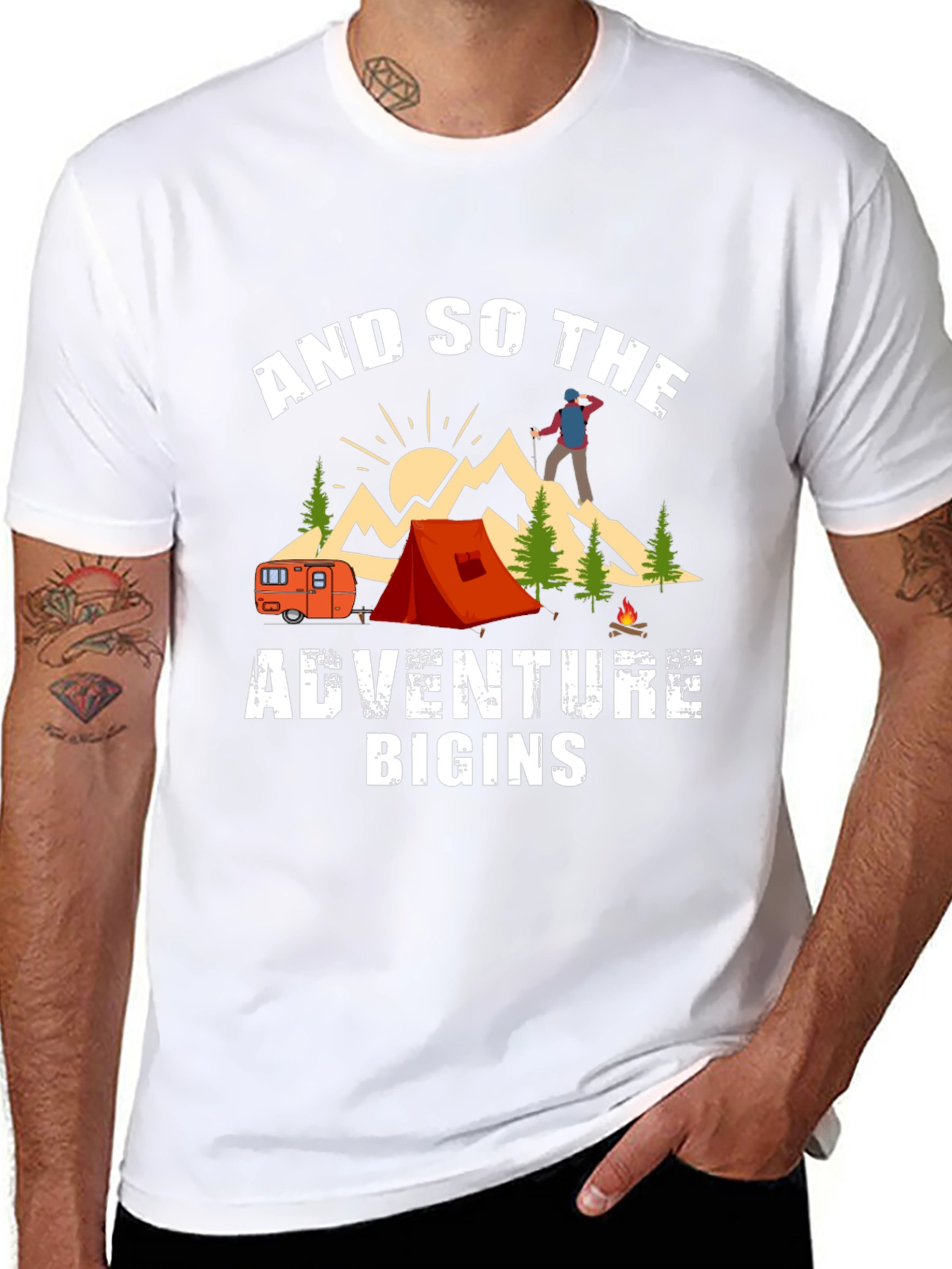Adventure Begins Camping T-Shirt