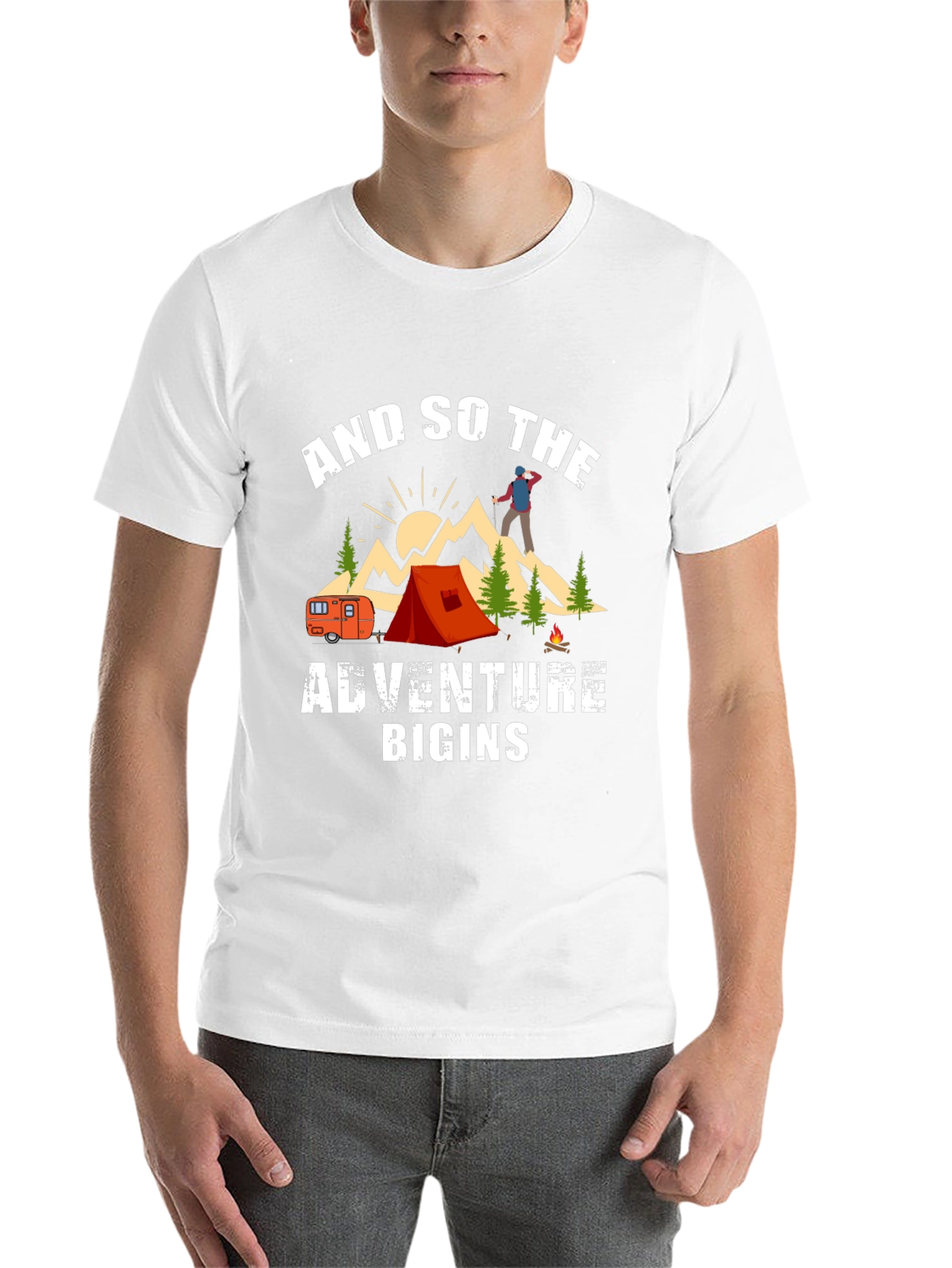 Adventure Begins Camping T-Shirt