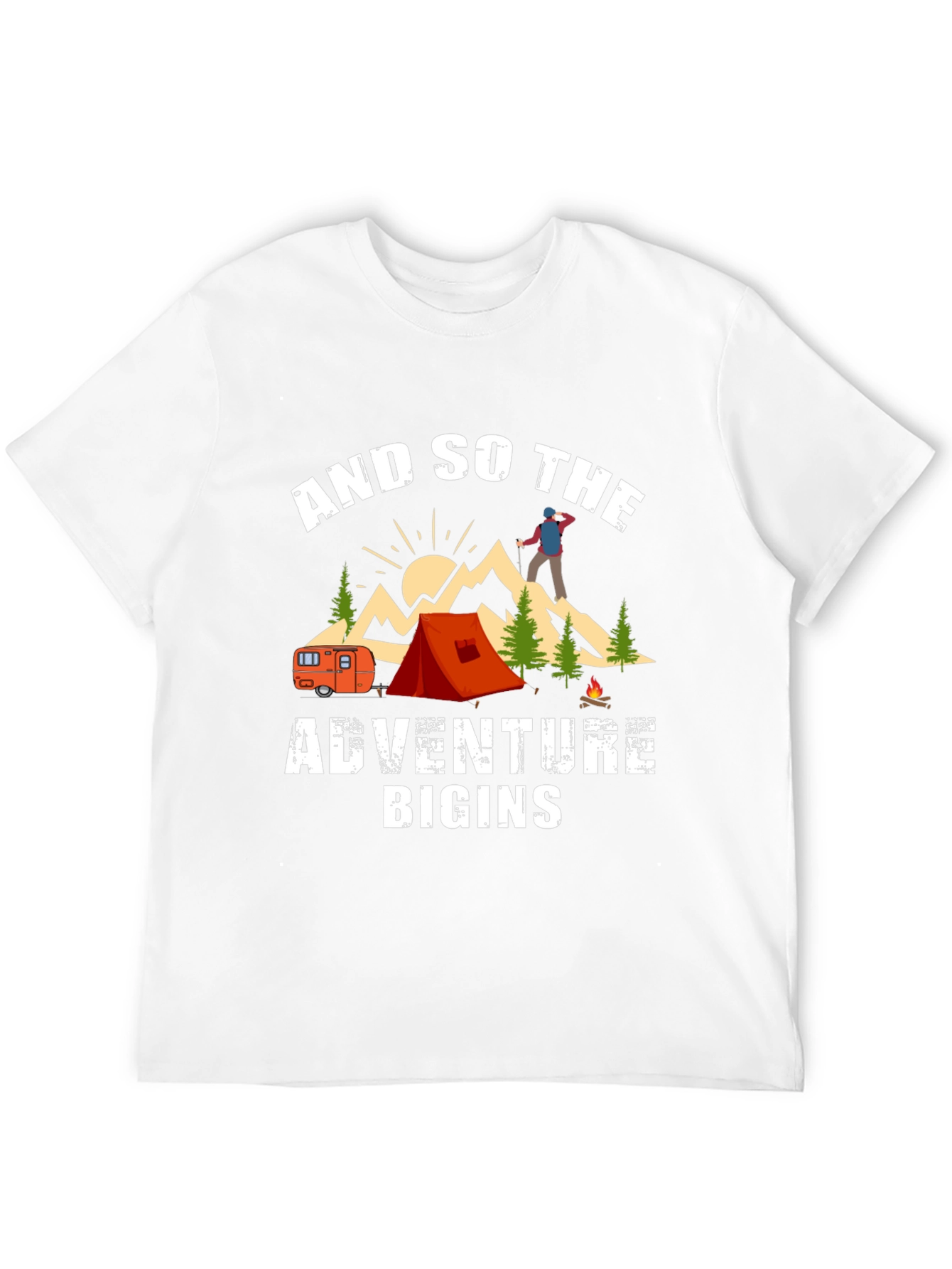 Adventure Begins Camping T-Shirt