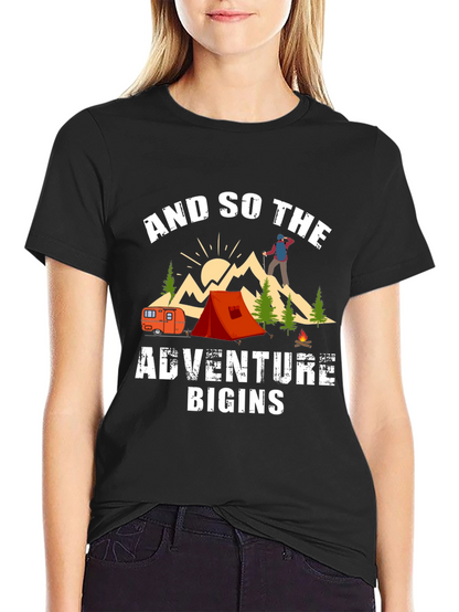 Adventure Begins Camping T-Shirt