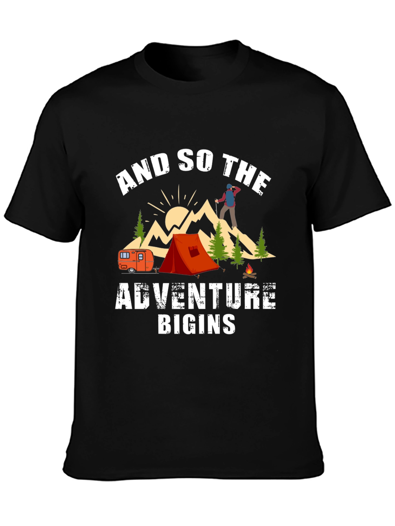 Adventure Begins Camping T-Shirt