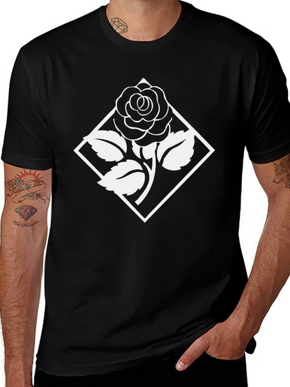 Rose Emblem Graphic T-Shirt - Classic Black Tee