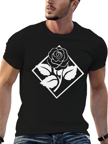 Rose Emblem Graphic T-Shirt - Classic Black Tee