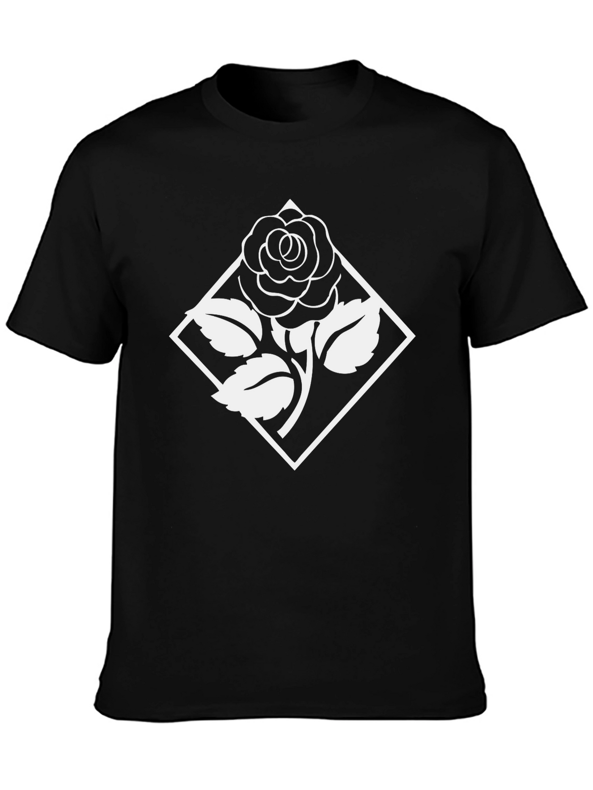 Rose Emblem Graphic T-Shirt - Classic Black Tee