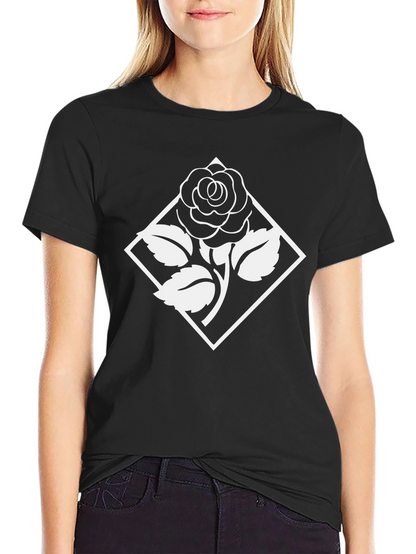 Rose Emblem Graphic T-Shirt - Classic Black Tee