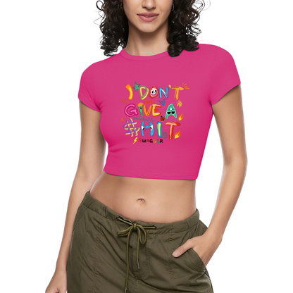 Minimal Daisy Heart Letter Black Crop Top