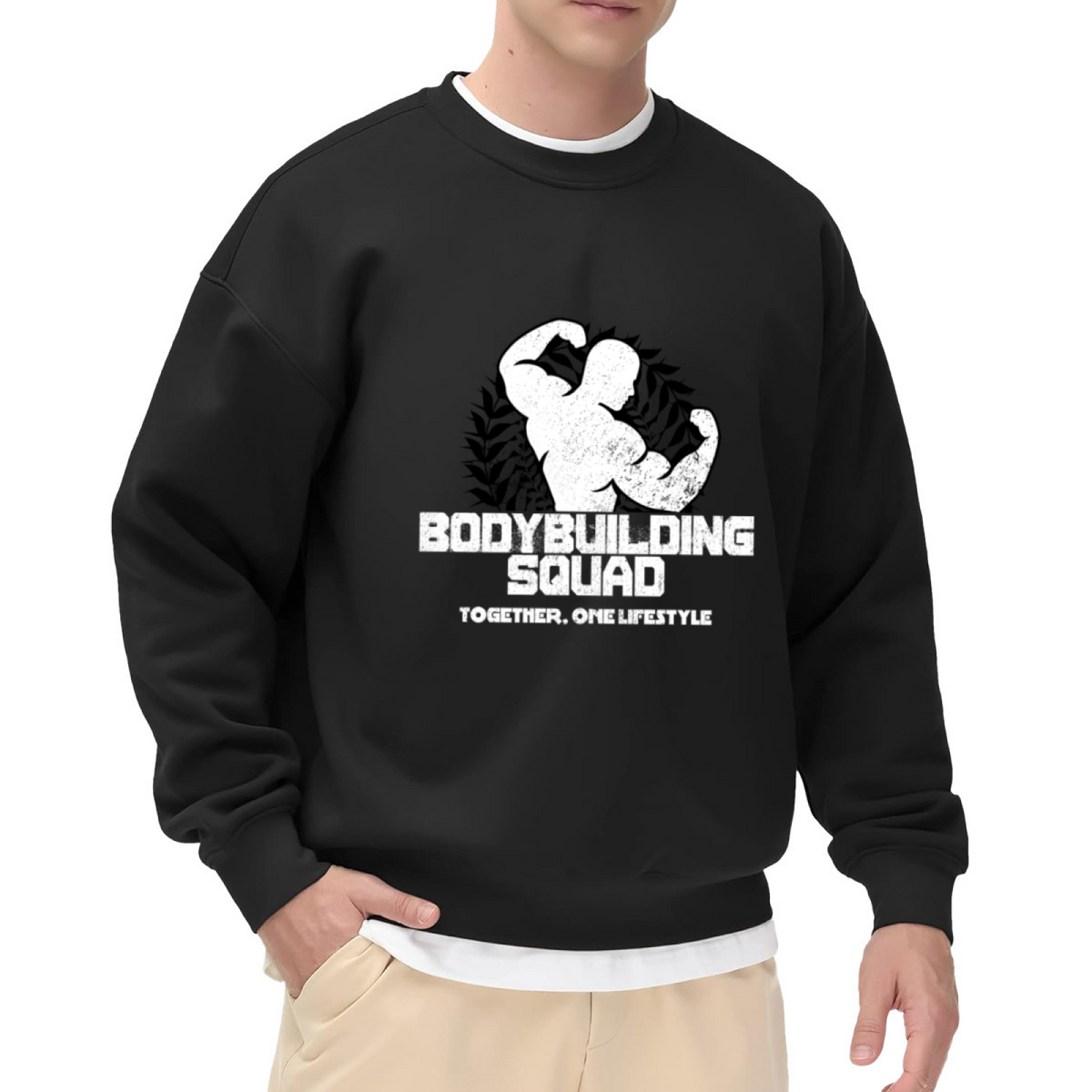 Bodybuilding Squad Together One Lifestyle Gym Crewneck Sweatshirt | Vintage Muscle Flex Pullover, Fitness Gift