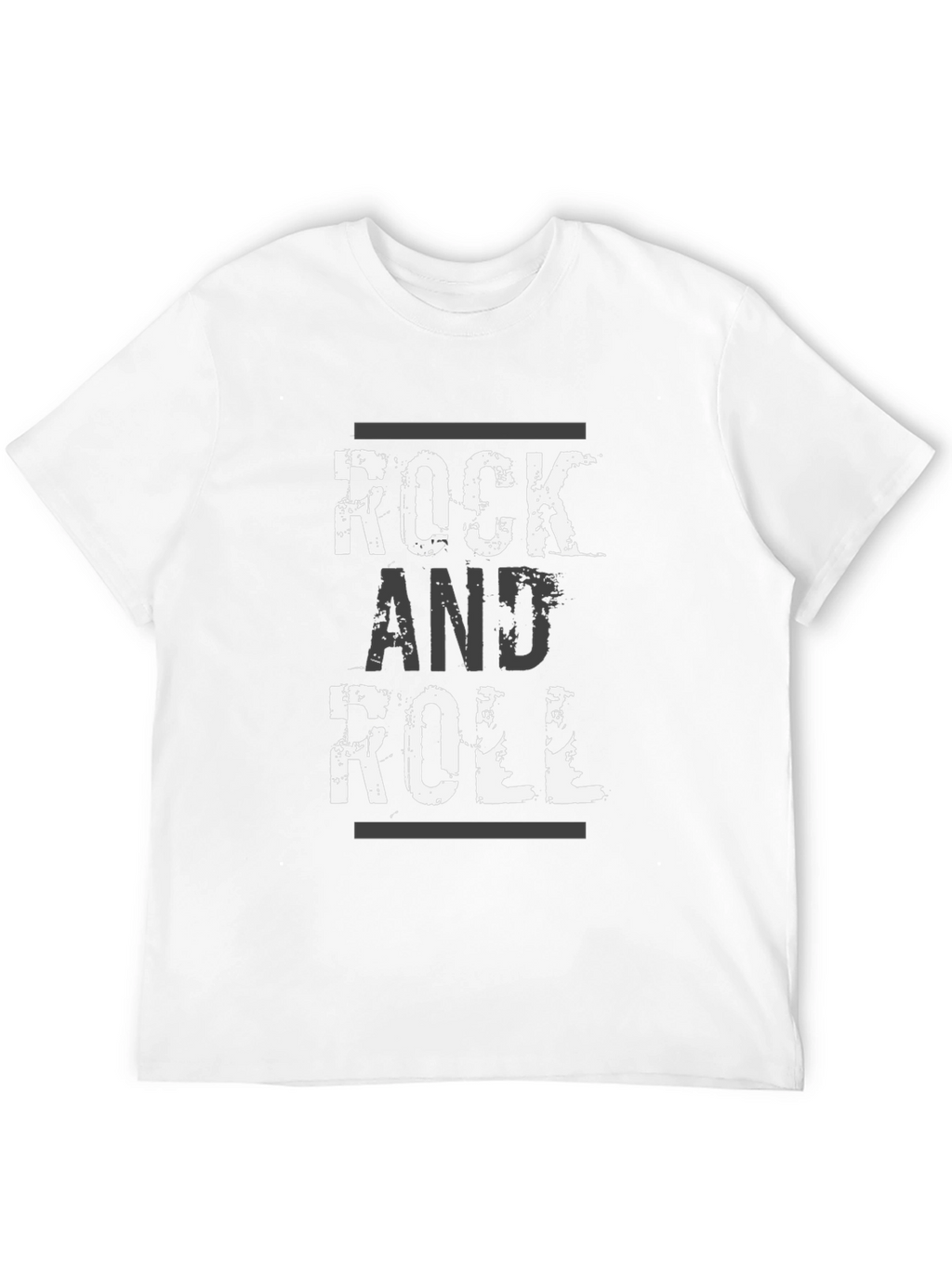 Rock and Roll Graphic Print Black T-Shirt