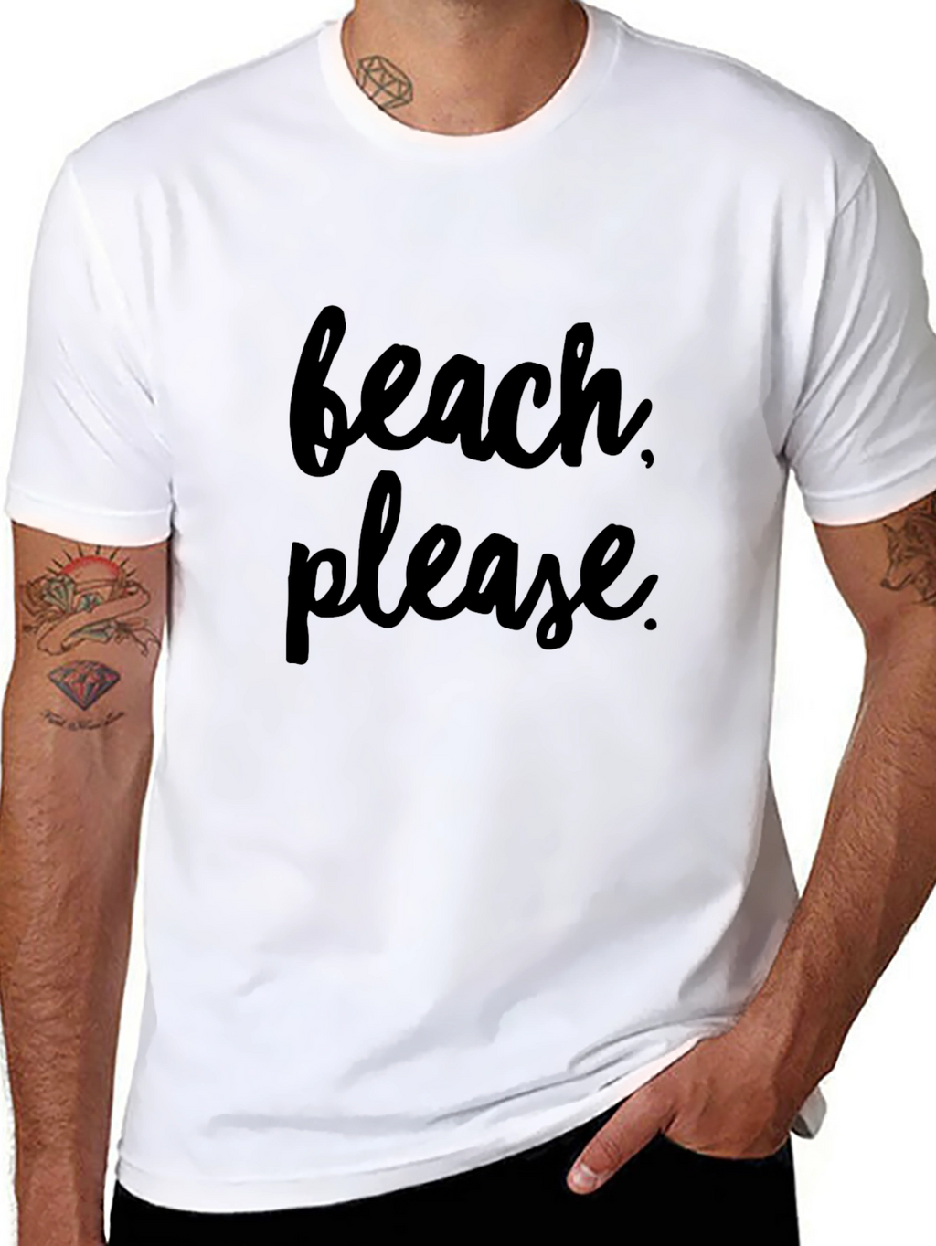 Beach Please Graphic Tee - Soft Cotton T-Shirt
