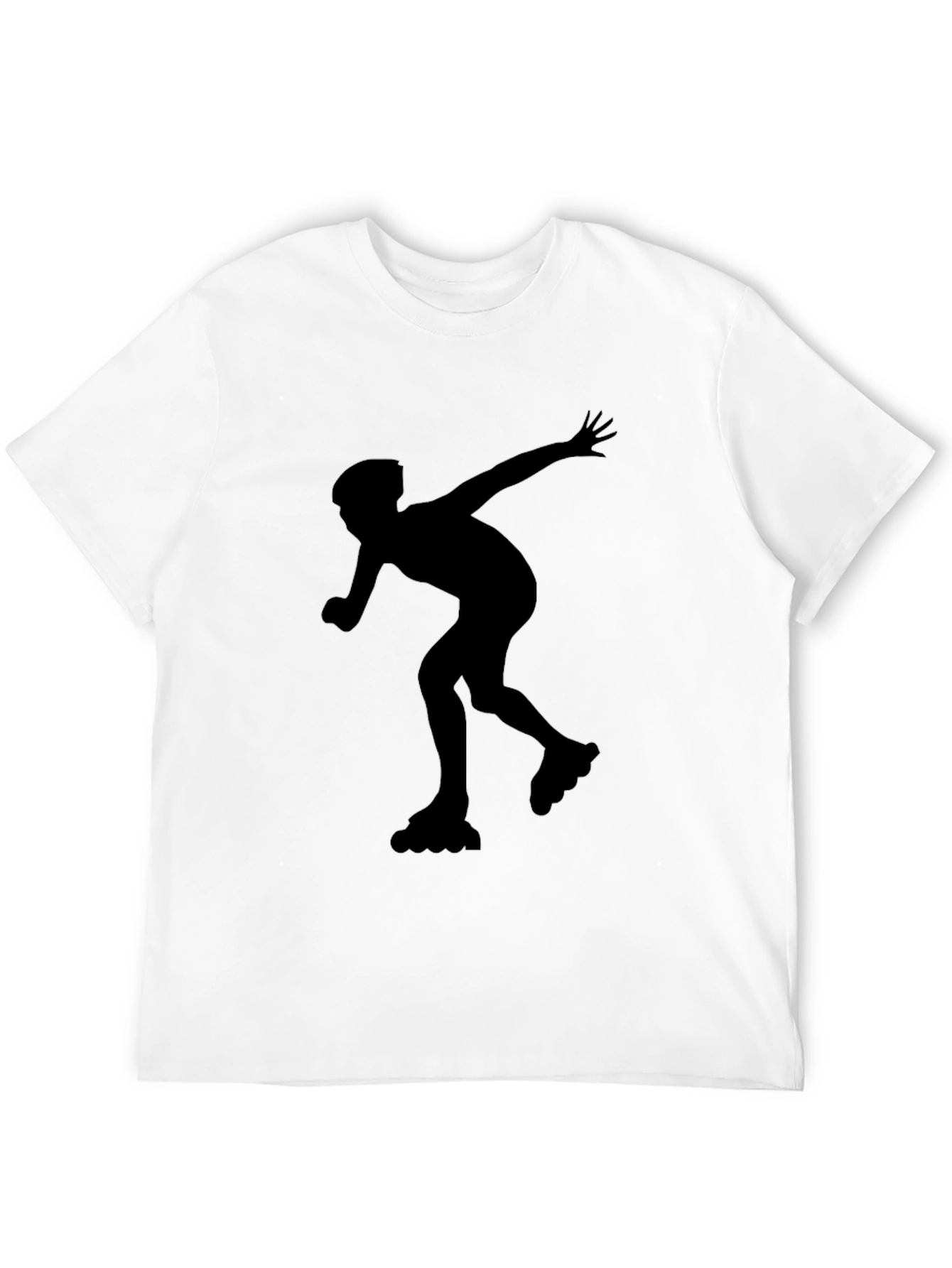 Inline Skating Graphic Tee - Black Cotton Shirt