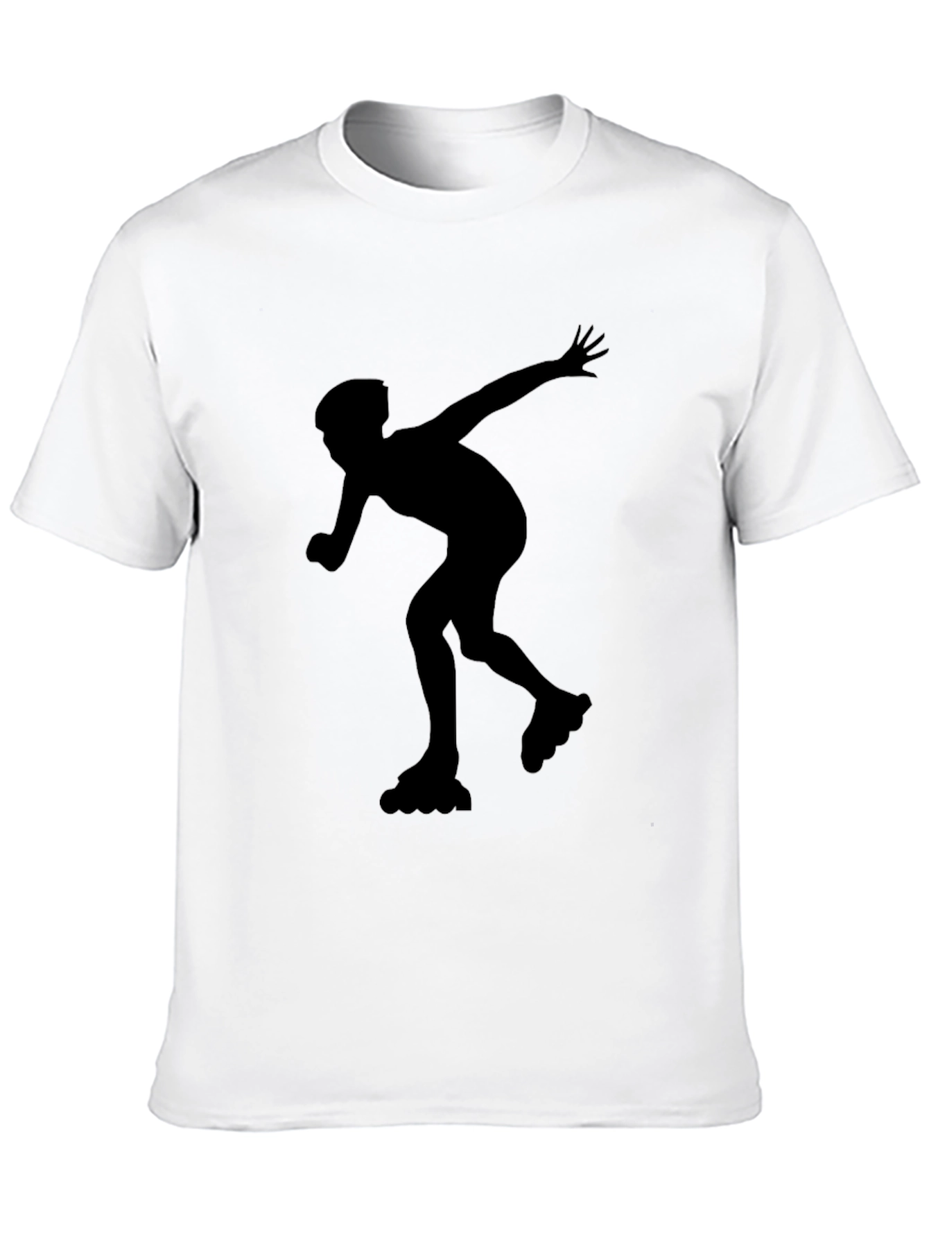 Inline Skating Graphic Tee - Black Cotton Shirt