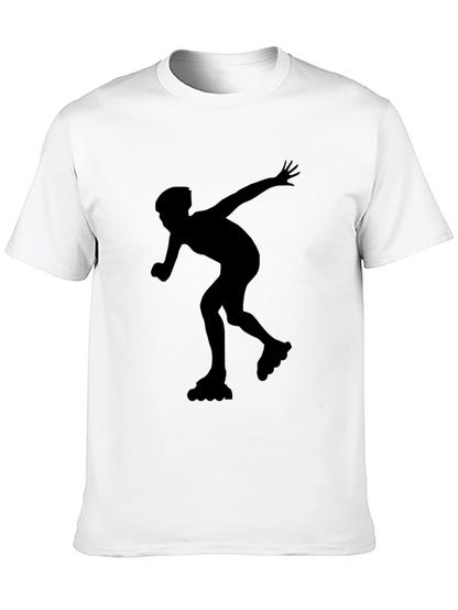 Inline Skating Graphic Tee - Black Cotton Shirt
