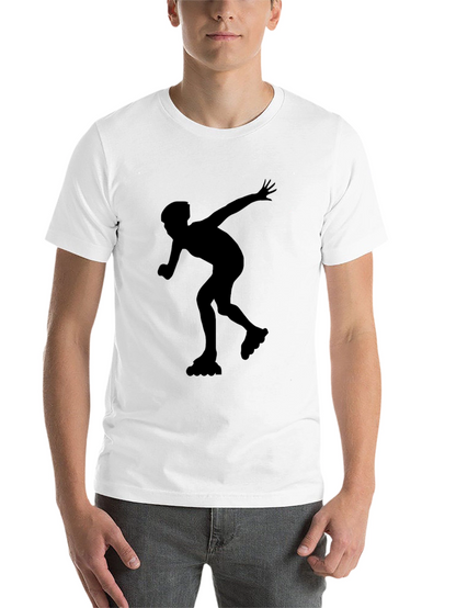 Inline Skating Graphic Tee - Black Cotton Shirt