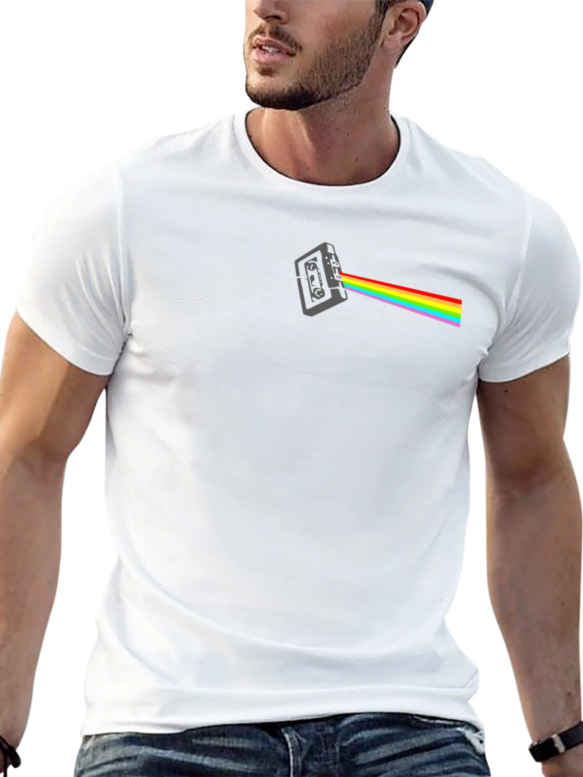 Dark Side Cassette T-Shirt - Classic Rock Rainbow Tee