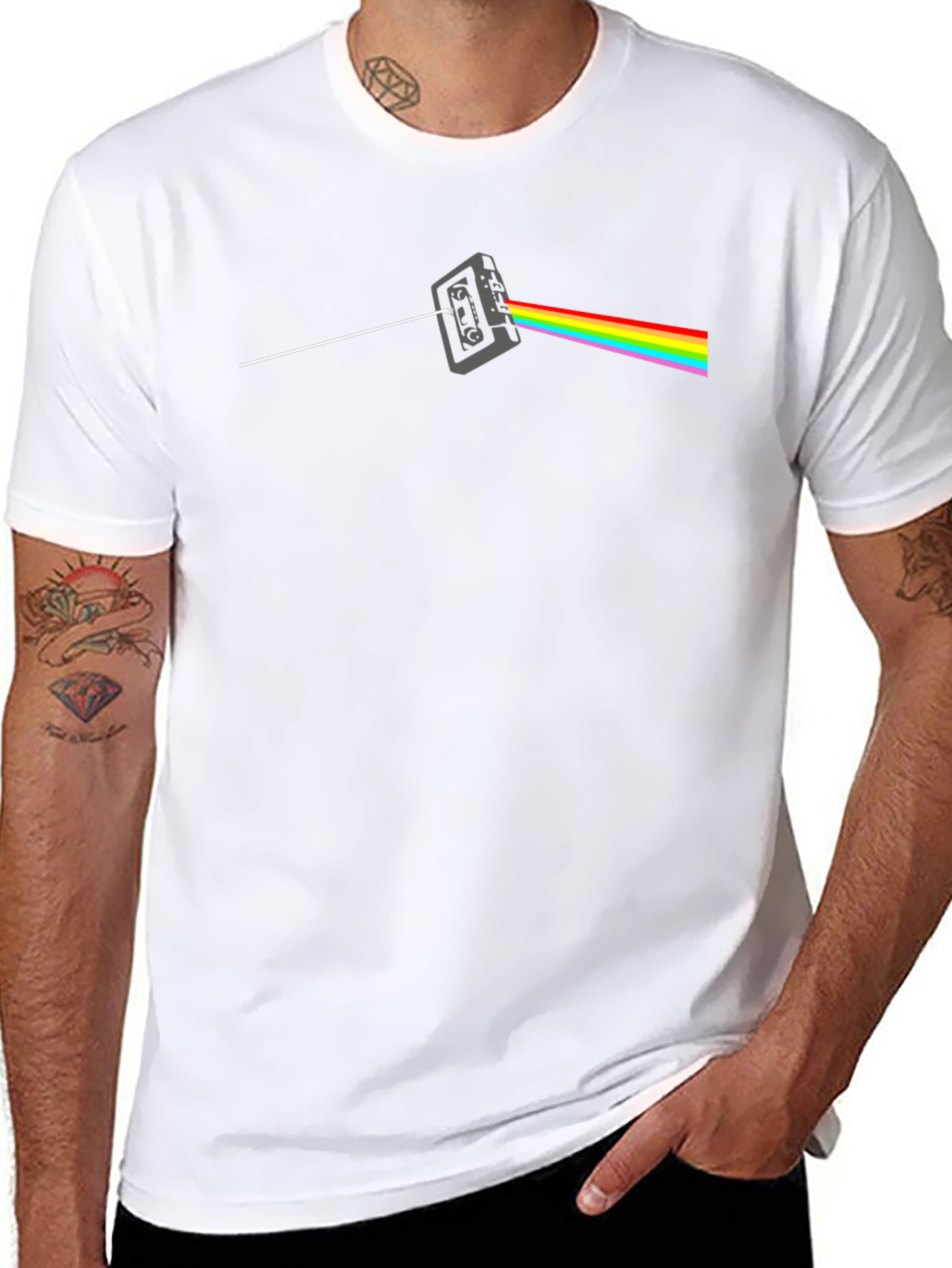 Dark Side Cassette T-Shirt - Classic Rock Rainbow Tee