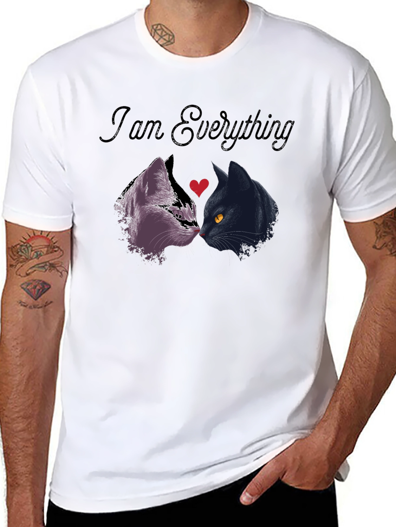 I Am Everything Cat Lover T-Shirt - Black