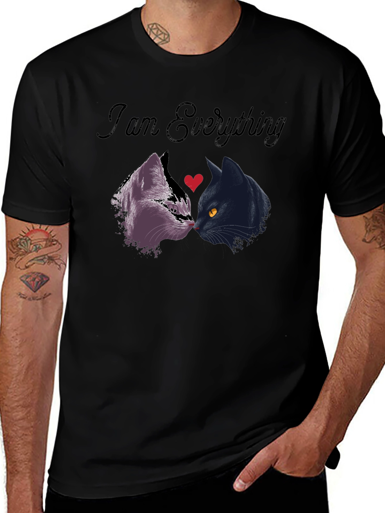 I Am Everything Cat Lover T-Shirt - Black