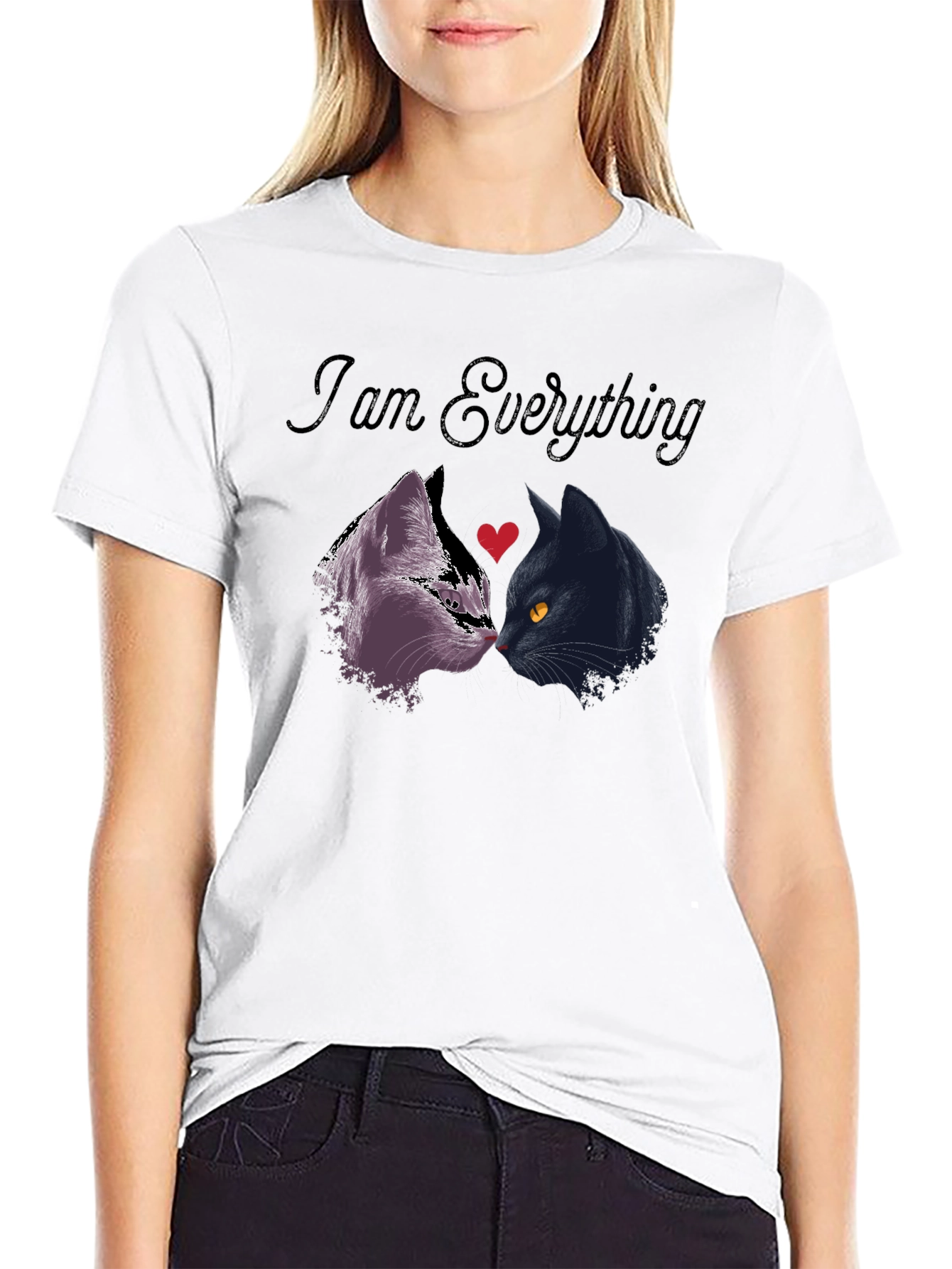 I Am Everything Cat Lover T-Shirt - Black