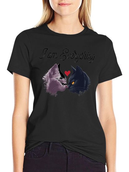 I Am Everything Cat Lover T-Shirt - Black