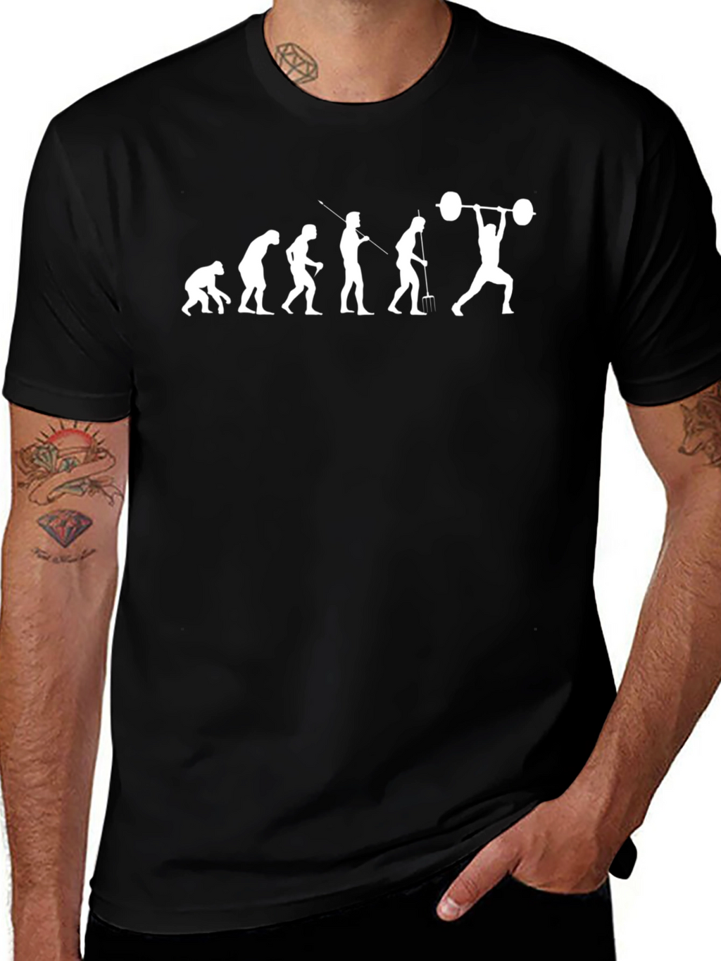 Evolution of Weightlifting T-Shirt - Black