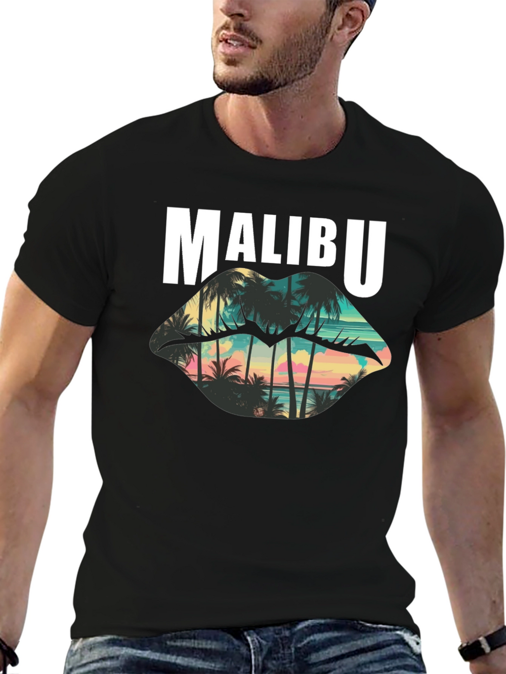 Malibu Palm Sunset Graphic T-Shirt