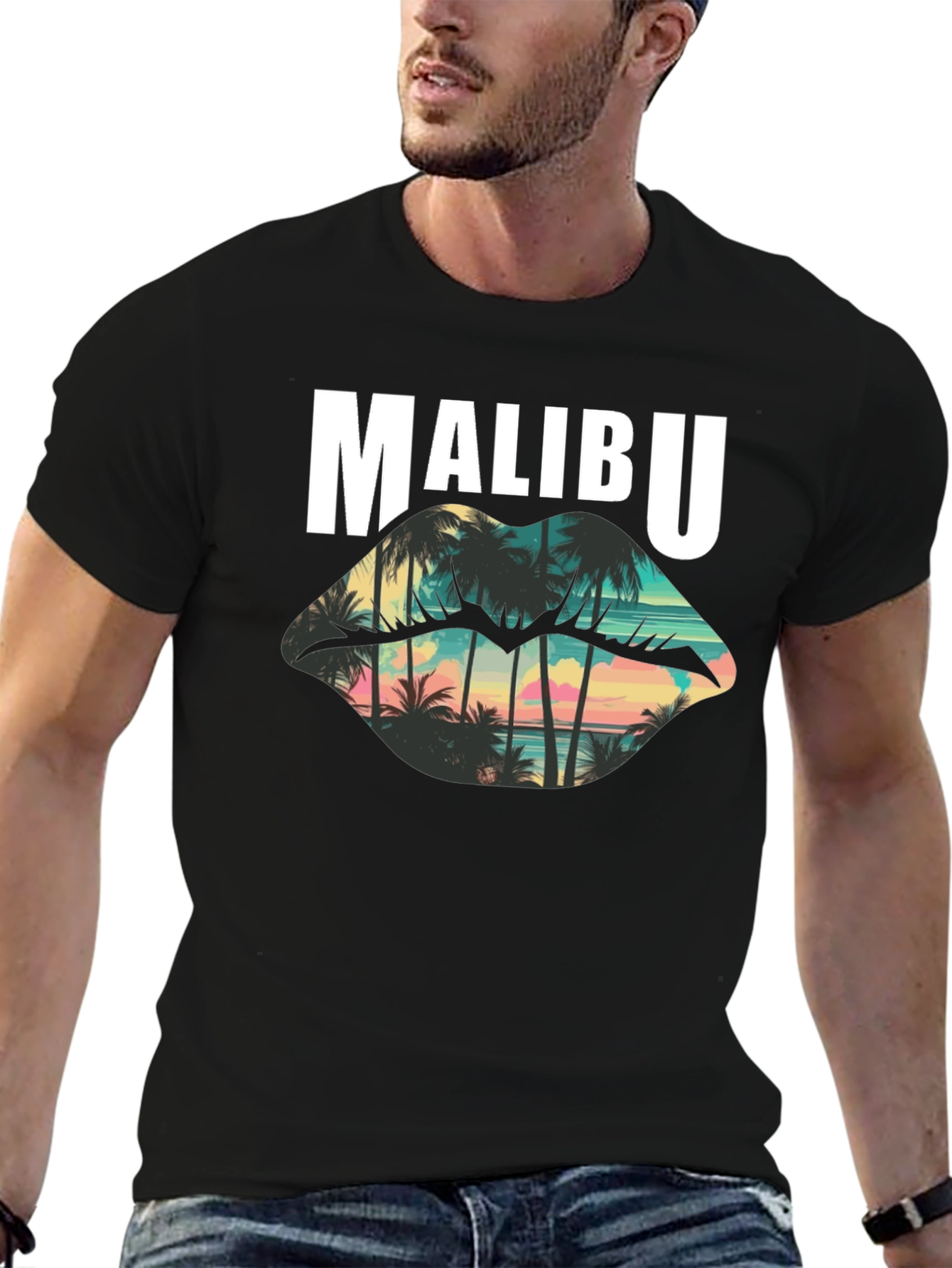 Malibu Palm Sunset Graphic T-Shirt