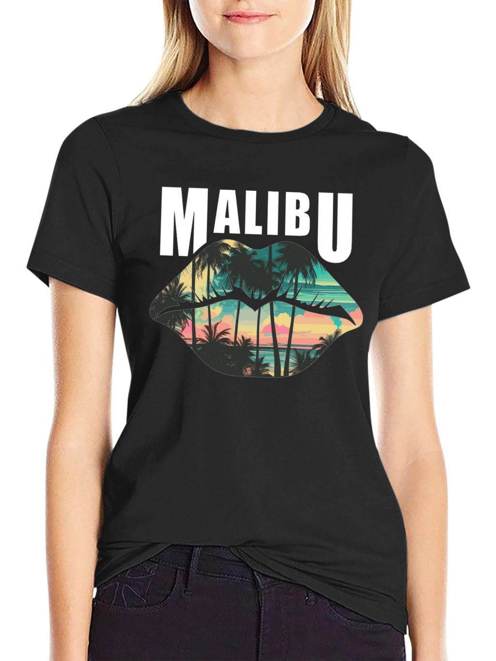 Malibu Palm Sunset Graphic T-Shirt