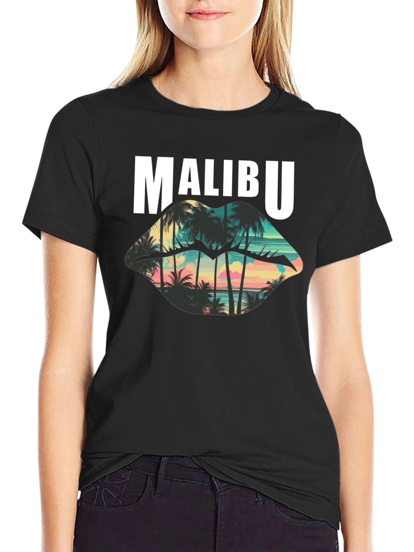 Malibu Palm Sunset Graphic T-Shirt