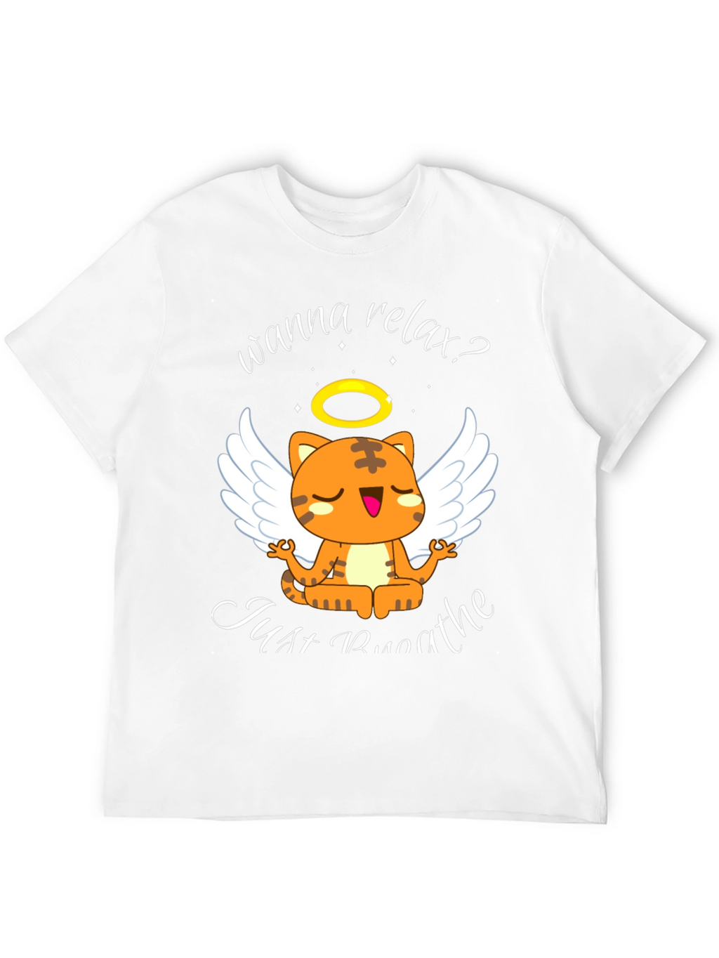 Relax Cat T-Shirt - Wanna Relax? Just Breathe Tee