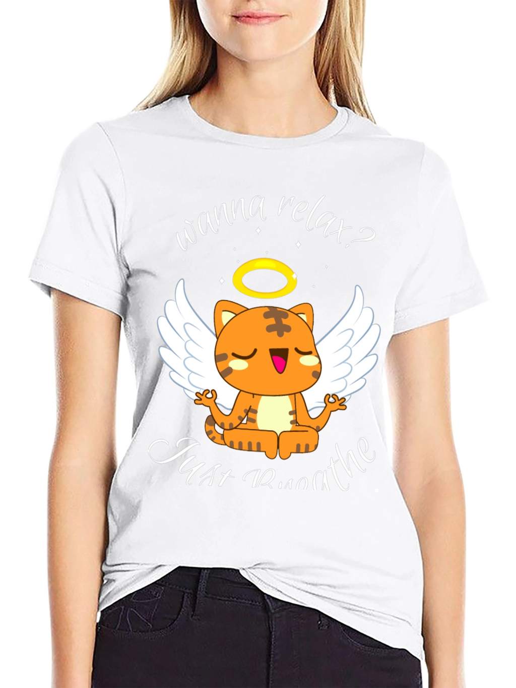Relax Cat T-Shirt - Wanna Relax? Just Breathe Tee