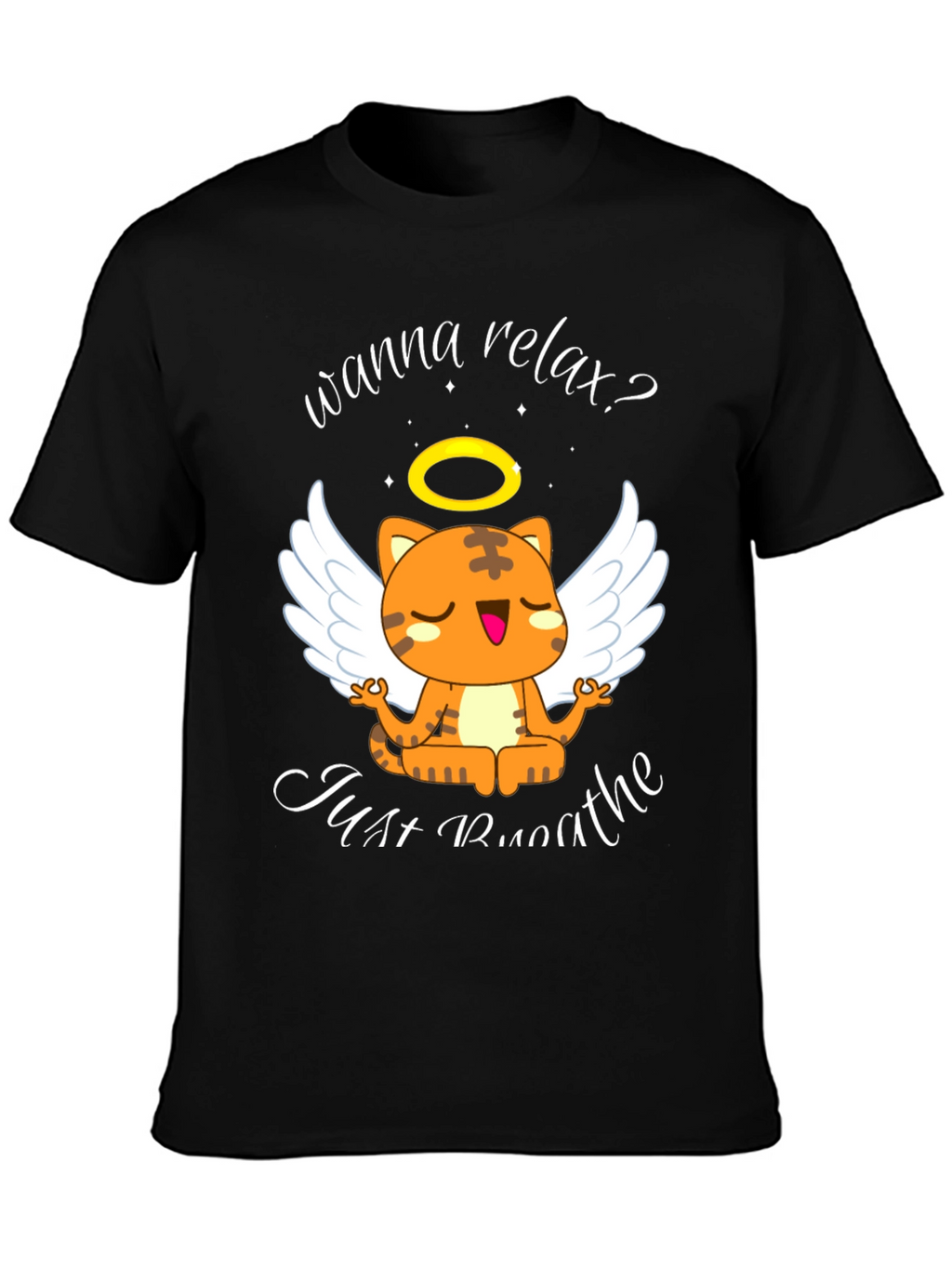 Relax Cat T-Shirt - Wanna Relax? Just Breathe Tee