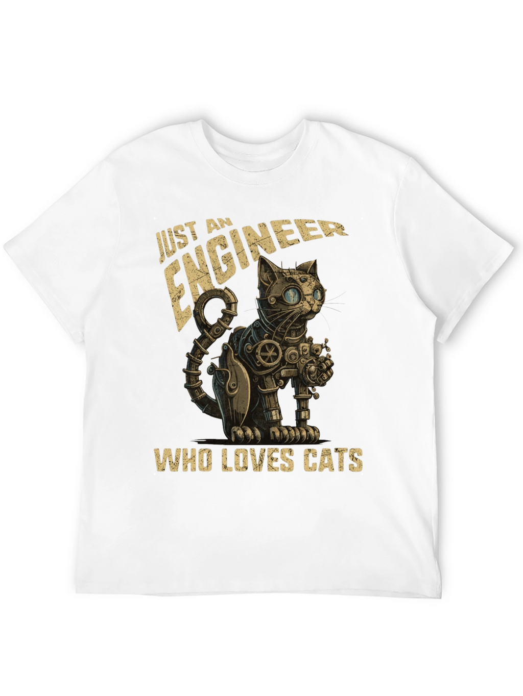 Engineer Cat Lover T-Shirt - Steampunk Style